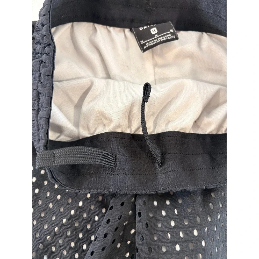 Nike Athletic Mesh Shorts Spandex Lining Black White DRI-FIT Youth Size Medium M